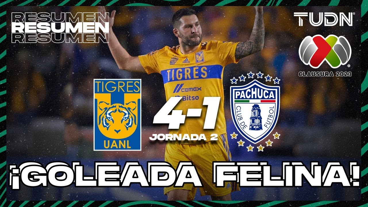 Tigres no se despeina y golea a Pachuca en la Segunda Jornada del CL2023.